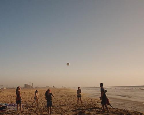 Students at the beach